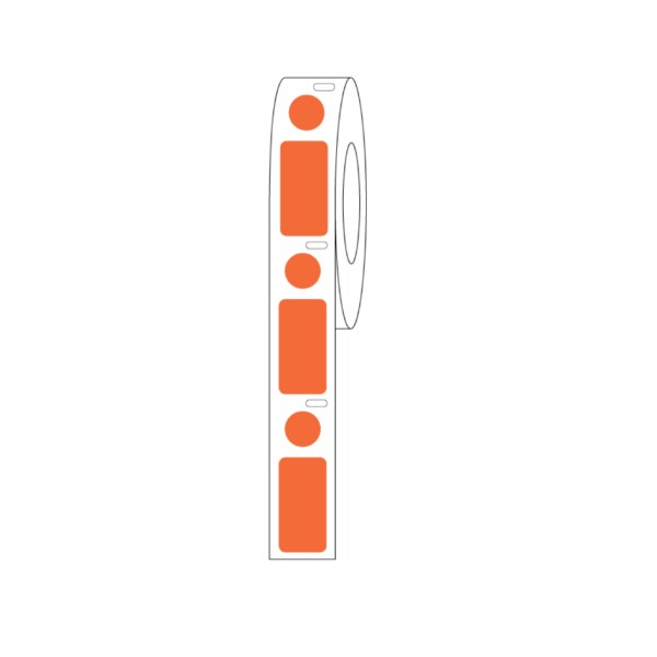 Nevs Direct Thermal Cryo 24x13mm & 9.5mm Dot for 1.5ml Tubes/Vials Orange LDTC-11238-O - main